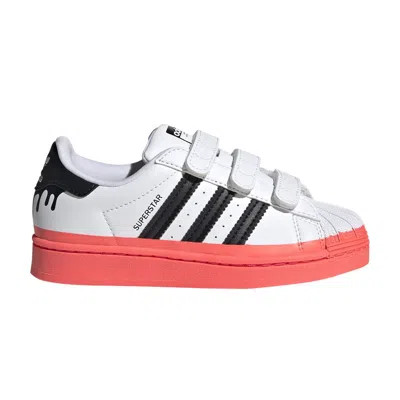 Pre-owned Adidas Originals Adidas Superstar Little Kid 'paint Drip - White Turbo' | Kid's Size 2.5