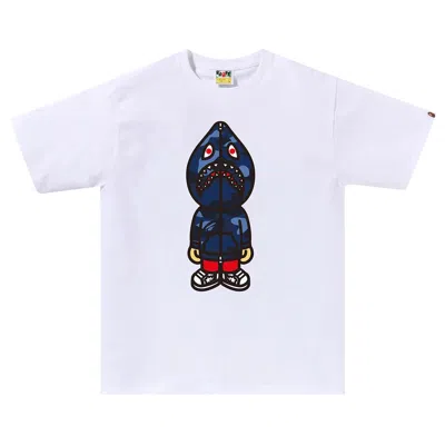 Pre-owned Bape Color Camo Classic Milo Shark Tee 'white/navy' | Men's Size Xl