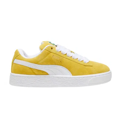 Pre-owned Puma Suede Xl Big Kid 'fresh Pear' | Yellow | Kid's Size 4