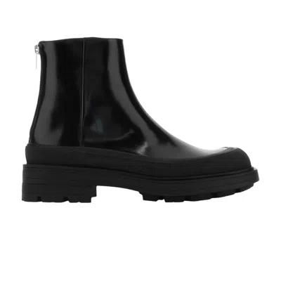 Pre-owned Alexander Mcqueen Tread Slick Zipped Ankle Boot 'black' | Men's Size 41