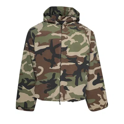 Pre-owned Essentials Fear Of God  Military Nylon Hooded Jacket 'woodland Camo' | Multi-color | Men's Size S