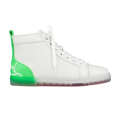 Pre-owned Christian Louboutin Fun Louis Flat 'white Fluo Green' | Men's Size 45
