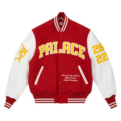 Pre-owned Palace Greek Varsity Jacket 'red' | Multi-color | Men's Size Xl