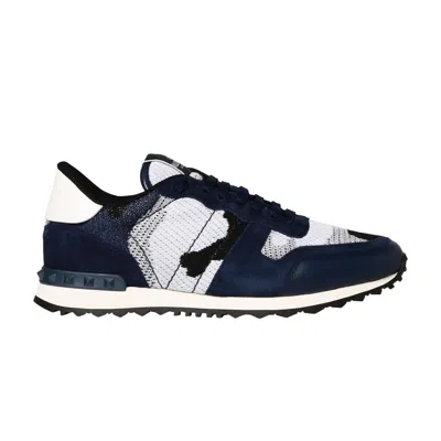 Pre-owned Valentino Garavani Valentino Valentino Rockrunner 'blue Camo' | Men's Size 39