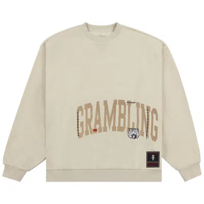Pre-owned Cactus Jack By Travis Scott X Mitchell & Ness Grambling State University Crewneck 'tan' | Men's Size In Brown