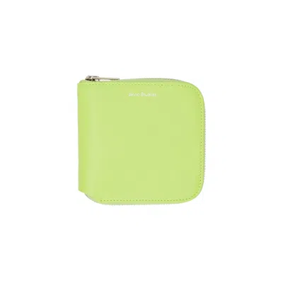 Pre-owned Acne Studios Zippered Wallet 'lime Green' | Men's Size Onesize