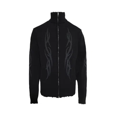 Pre-owned Balenciaga Y2k Zip-up Cardigan 'black' | Men's Size L