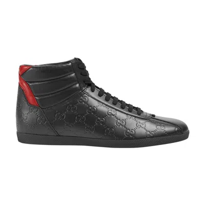 Pre-owned Gucci Signature High 'black Red' | Men's Size 11