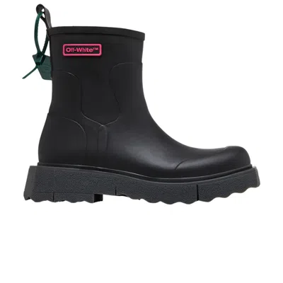 Pre-owned Off-white Rain Boot 'black Fuchsia' | Men's Size 40