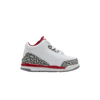 Pre-owned Air Jordan 3 Retro Td 'cardinal Red' | White | Infant Size 8