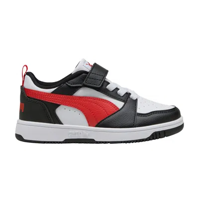 Pre-owned Puma Rebound V6 Low Little Kid 'white Black Red' | Kid's Size 3