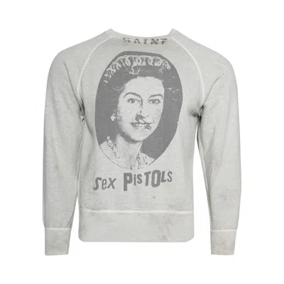 Pre-owned Saint Mxxxxxx X Sex Pistols Queen Sweatshirt 'grey' | Men's Size Xl In Gray