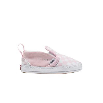Pre-owned Vans Classic Slip-on V Crib 'checkerboard - Pink True White' | Infant Size 3