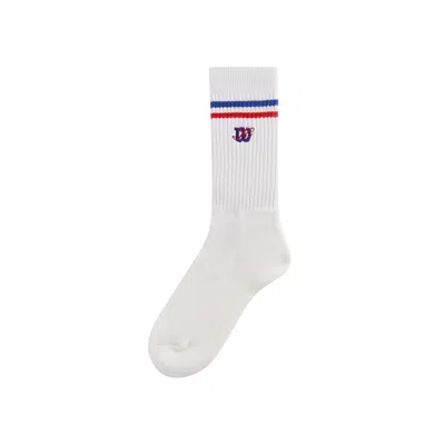 Pre-owned Kith For Wilson Sock 'silk' | White | Men's Size Onesize