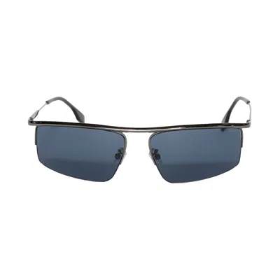Pre-owned Fendi Rectangular Sunglasses 'shiny Dark Ruthenium/blue' | Men's Size Onesize