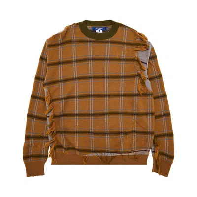 Pre-owned Junya Watanabe Man Ripped Detailing Sweatshirt 'camel' | Brown | Men's Size S