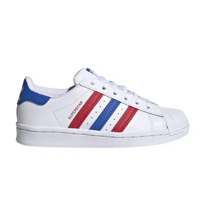 Pre-owned Adidas Originals Adidas Superstar C 'white Blue Scarlet' | Kid's Size 5.5