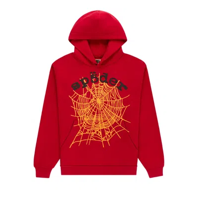 Pre-owned Sp5der Og Web V2 Hoodie 'red' | Men's Size Xxl