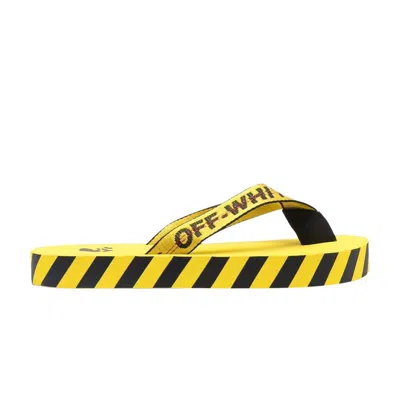 Pre-owned Off-white Industrial Flip Flops 'logo Tape - Yellow' 2022 | Men's Size 41