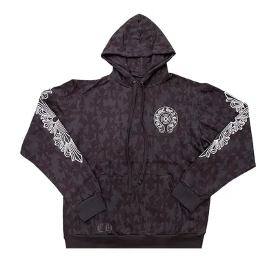 Pre-owned Chrome Hearts Plus Cross All Over Print Hoodie 'black' | Men's Size Xl