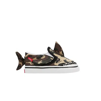 Pre-owned Vans Slip-on V Toddler 'camo Shark' | Brown | Infant Size 3
