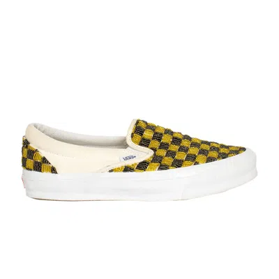 Pre-owned Vans One Block Down X Classic Slip-on Lx 'dog Days - Caution' | Yellow | Men's Size 7.5