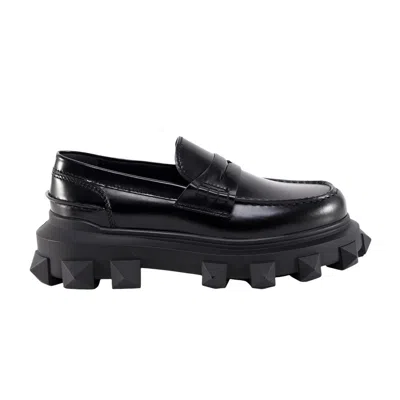 Pre-owned Valentino Garavani Valentino Valentino Trackstud Loafer 'black' | Men's Size 42