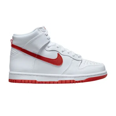 Pre-owned Nike Dunk High Gs 'white Picante Red' | Kid's Size 3.5