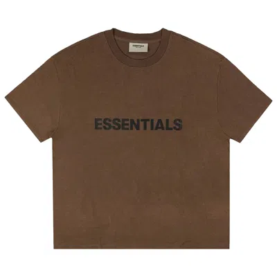 Pre-owned Essentials Fear Of God  X Ssense Logo T-shirt 'rain Drum' | Brown | Men's Size L