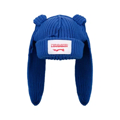 Pre-owned Charles Jeffrey Loverboy Chunky Rabbit Beanie 'blue' | Men's Size Onesize