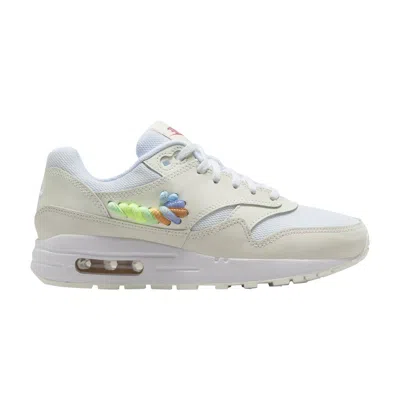 Pre-owned Nike Air Max 1 Se Gs 'rainbow Lace Swoosh' | Cream | Kid's Size 2.5 In White
