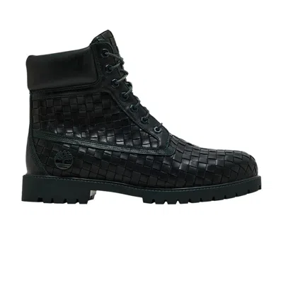 Pre-owned Timberland 6 Inch Premium Boot 'woven Leather - Dark Green' | Men's Size 7.5