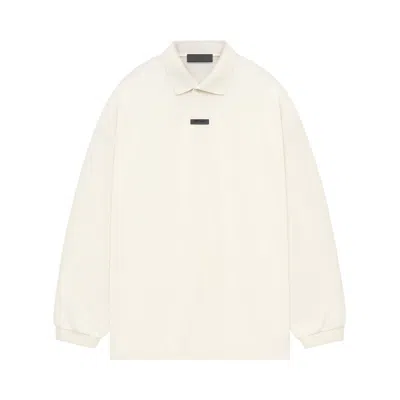 Pre-owned Essentials Fear Of God  Pique Long-sleeve Polo 'shell' | Cream | Men's Size M