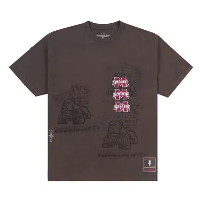 Pre-owned Cactus Jack By Travis Scott X Mitchell & Ness Mississippi State University Seal Tee 'brown' | Men's