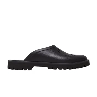 Pre-owned Gucci Slip On Sandal 'cut Out Monogram - Black' | Men's Size 7