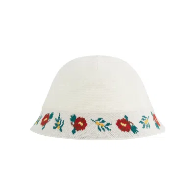 Pre-owned Aimé Leon Dore Floral Knit Bucket Hat 'pristine' | White | Men's Size Onesize