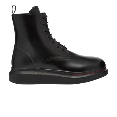 Pre-owned Alexander Mcqueen Leather Wedge Lace-up Boot 'black' | Men's Size 41