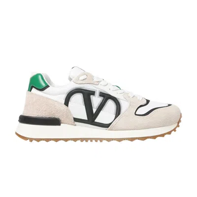 Pre-owned Valentino Garavani Valentino Valentino V Logo Pace Low 'white Green' | Men's Size 43