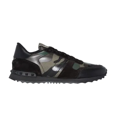 Pre-owned Valentino Garavani Valentino Valentino Rockrunner 'black Army Green Camo' | Men's Size 41