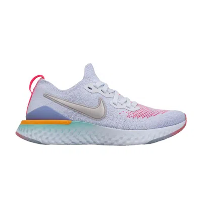 Pre-owned Nike Epic React Flyknit 2 Gs 'aluminum' | Blue | Kid's Size 5