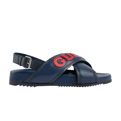 Pre-owned Gucci Crossover Sandal 'blue Red' | Men's Size 6