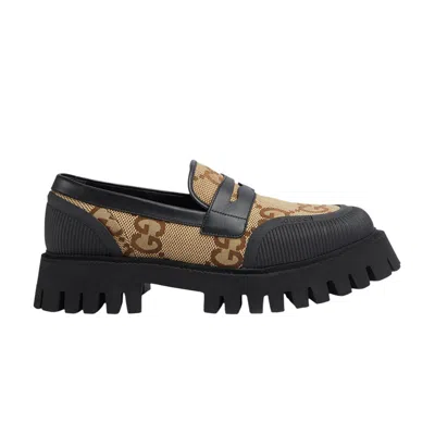 Pre-owned Gucci Novo Gg Loafer 'camel Black' | Cream | Men's Size 5