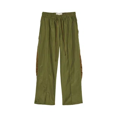Pre-owned Song For The Mute Nylon Gabardine Teardrop Track Pant 'khaki' | Tan | Men's Size 48 In Brown