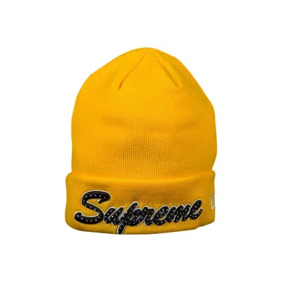 Pre-owned Supreme X New Era Script Beanie 'yellow' | Men's Size Onesize