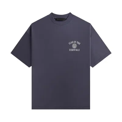 Pre-owned Essentials Fear Of God  Jersey Crewneck Tee 'marine' | Blue | Men's Size L