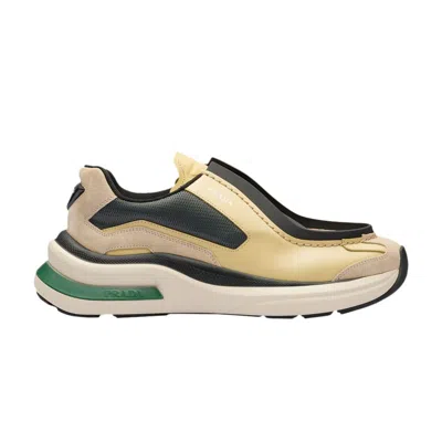 Pre-owned Prada Systeme Brushed Leather Sneaker 'vanilla Anthracite' | Cream | Men's Size 12 In White