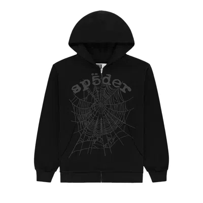 Pre-owned Sp5der Og Web V2 Phantom Zip Up 'black' | Men's Size L