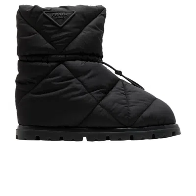 Pre-owned Prada Blow 19 Quilted Nylon Drawstring Boot 'black' | Men's Size 6