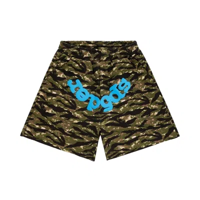 Pre-owned Sp5der Og Web V2 Sweatshort 'tiger Camo' | Green | Men's Size Xxl