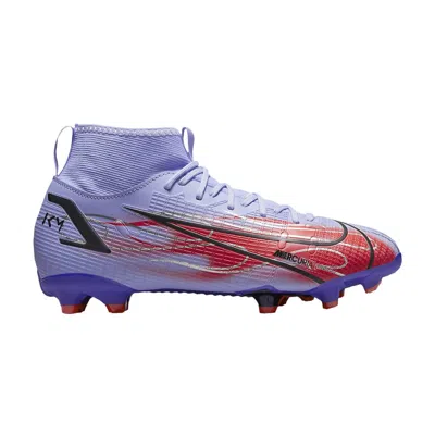 Pre-owned Nike Kylian Mbappé X Mercurial Superfly 8 Academy Mg Gs 'flames' | Purple | Kid's Size 1